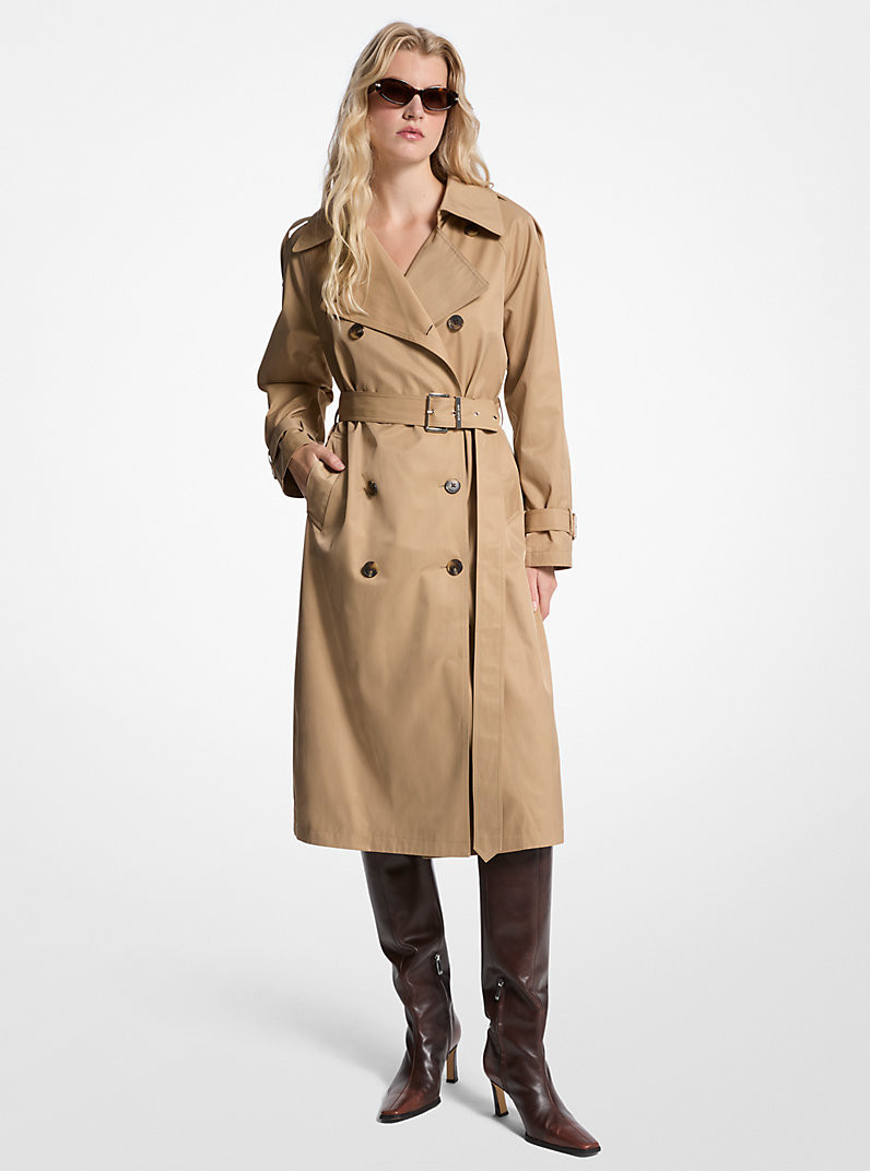 Cotton Blend Belted Trench Coat | Michael Kors US