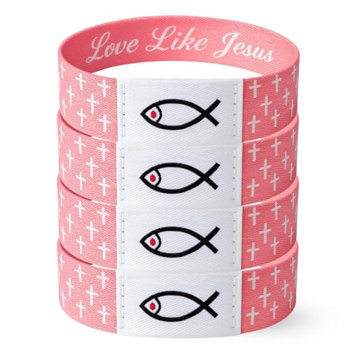 4Pcs Christian Bible Verse Bracelets, Daily Scripture Wristbands – Tap Phone for Inspiration, Faith Devotion Bracelets for Women, Men & Teens, Baptism, First Communion, Religious Gifts (Pink (4Pcs)) | Amazon (US)