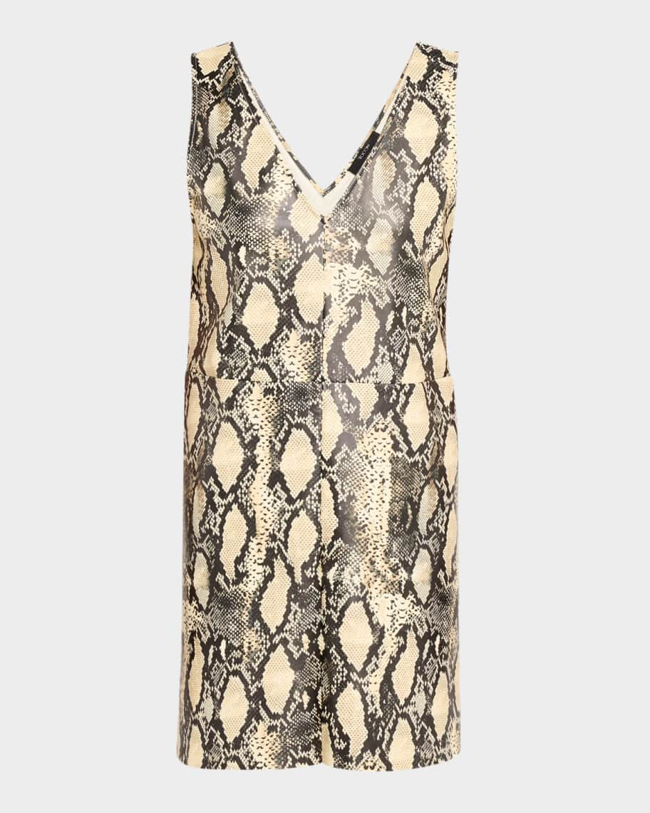 Toccin Malia Python Vegan Leather Mini Dress | Neiman Marcus