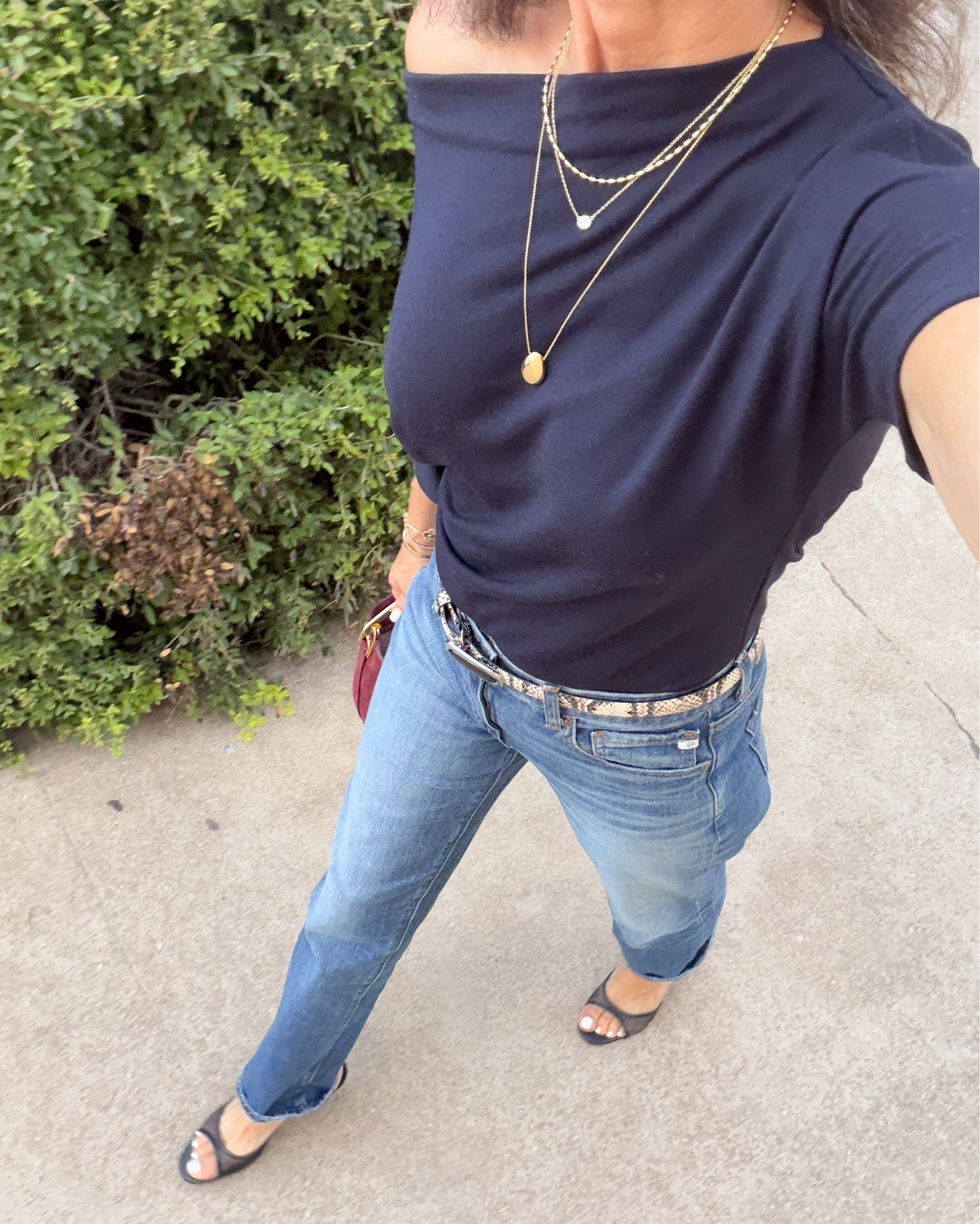 I’m 5’6
-top is shopmy 
-my everyday jean 24
-snake belt
-mesh heel 6.5

#LTKootd #LTKSeasonal #LTKOver40