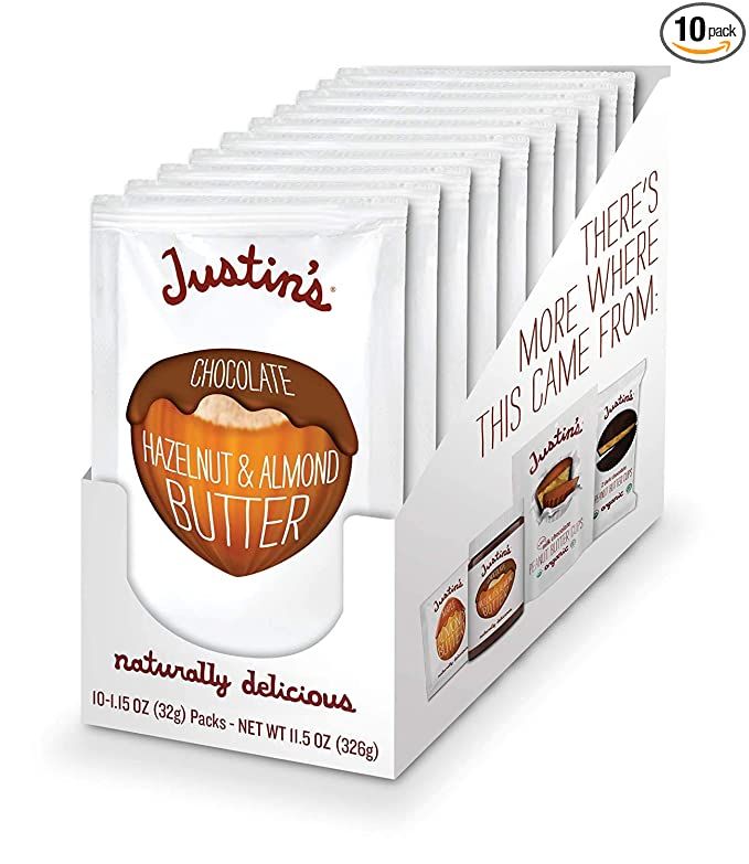 Justin's Chocolate Hazelnut & Almond Butter Squeeze Pack, Organic Cocoa, Gluten-free, Responsibly... | Amazon (US)