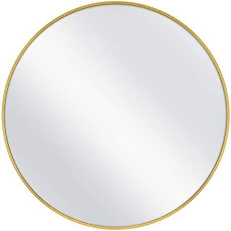 MCS 36 Inch Round Mid-Century Wall Mirror, Brass | Amazon (US)