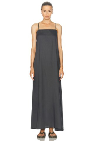 LESET Yoko Maxi Dress in Charcoal | FWRD 