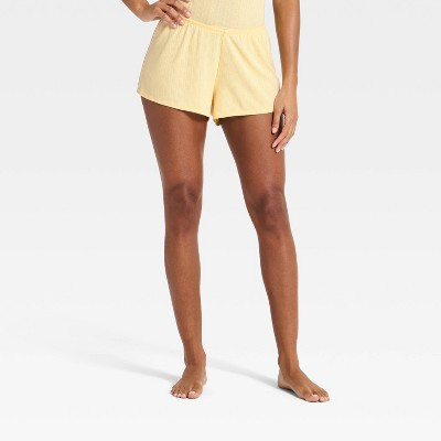Women's Ribbed Cooling Jersey Pajama Shorts - Auden™ Yellow XL | Target