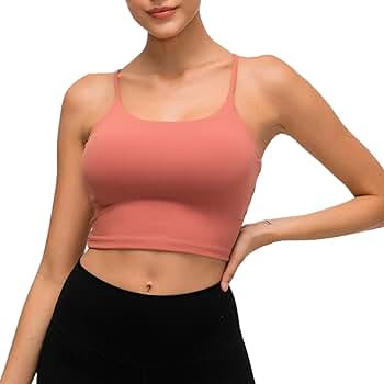 Women Padded Sports Bra Fitness Workout Running Shirts Yoga Tank Top | Amazon (US)