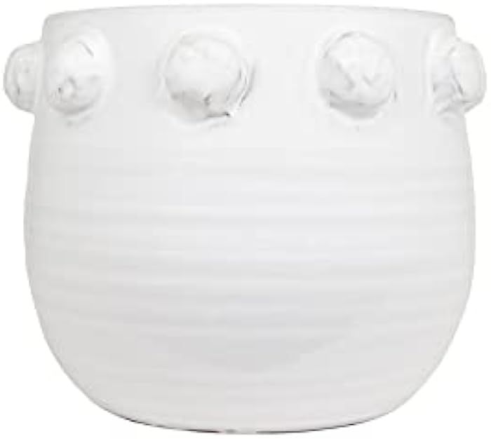 Creative Co-Op White Terracotta Planter with Bubble Design at Top | Amazon (US)