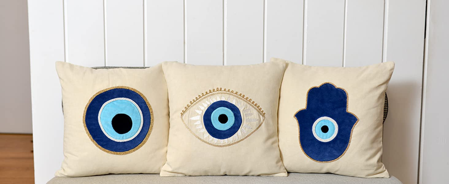 Walbrook Evil Eye Pillow Cover 18x18 - Decorative Pillow Covers, Blue Eye Decor, Evil Eye Charm B... | Amazon (US)