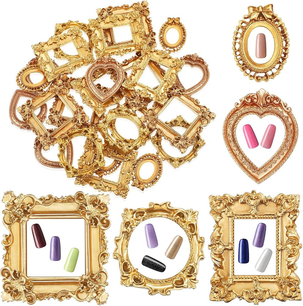 25 Pieces Vintage Resin Picture Frame Antique DIY Mini Jewelry Display Photography Small Photo Fr... | Amazon (US)