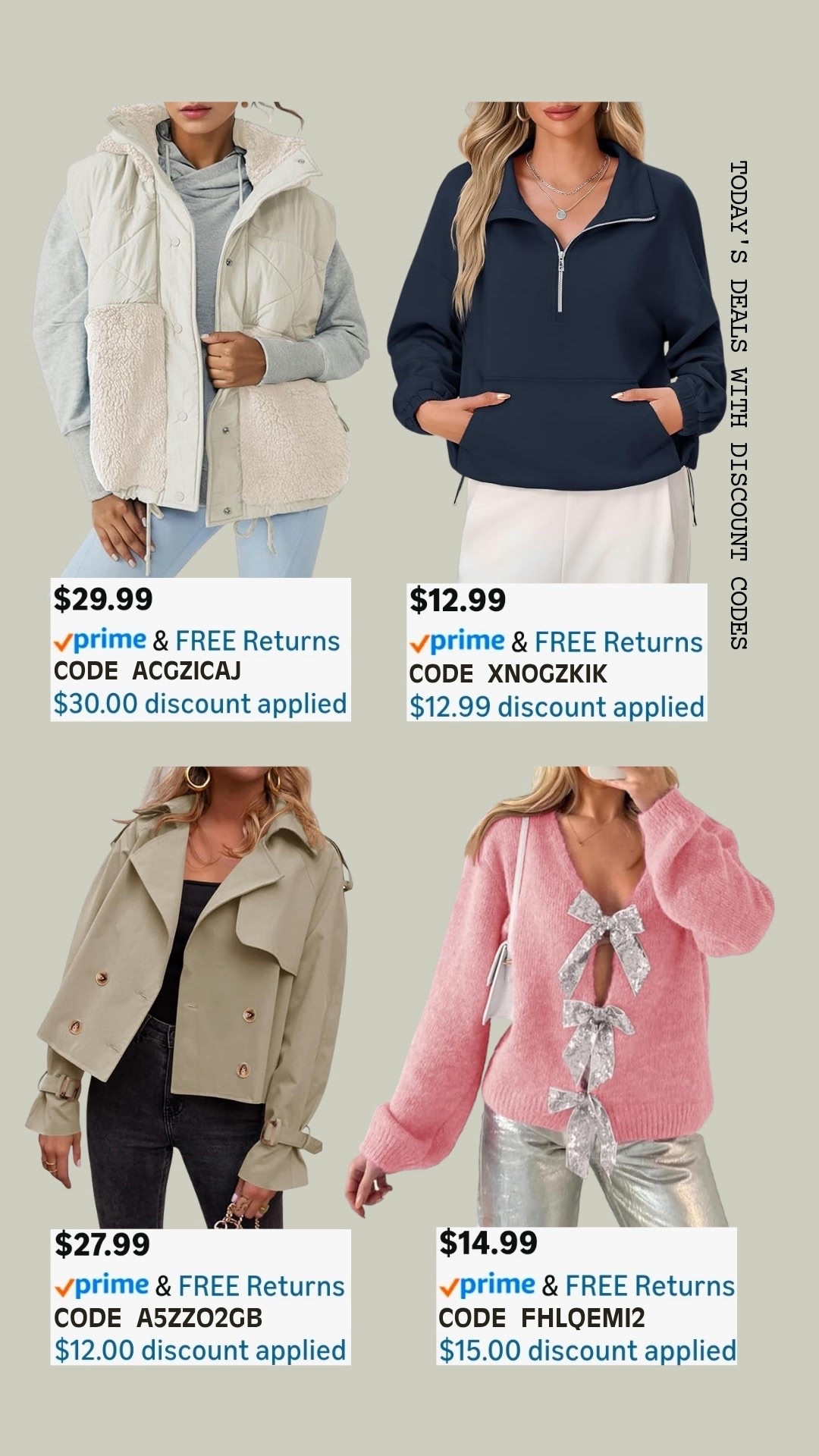 PROMO CODE DEALS ON AMAZON!

Promo codes are entered are on the check out screen where you select payment method. 

Codes & coupons only work for a limited time! If you get an error, it may have maxed the color/size you selected.. so try another one. Sometimes it helps to check out one item at a time! 

SCREENSHOT TO EASILY COPY/PASTE PROMO CODE AT CHECKOUT! 


#LTKStyleTip