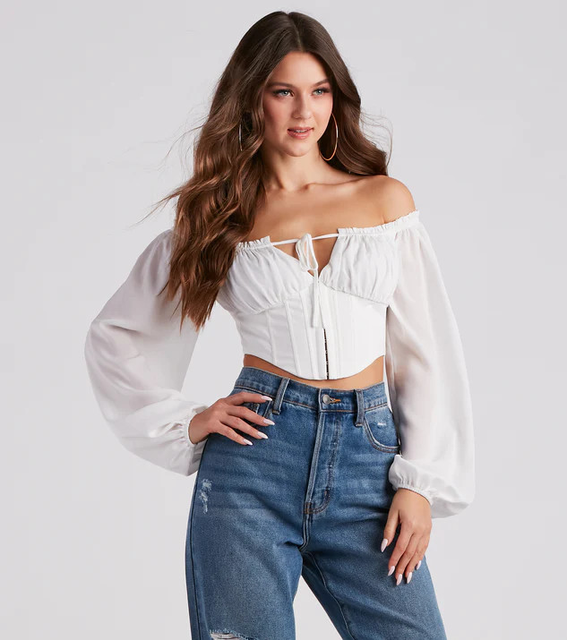Renaissance Me Tie Front Corset Top | Windsor Stores