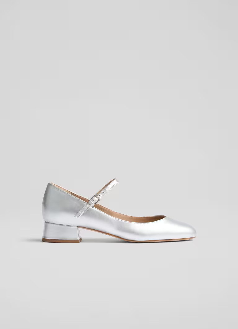 Beatrix Metallic Leather Low Block Mary Jane | L.K. Bennett (UK)