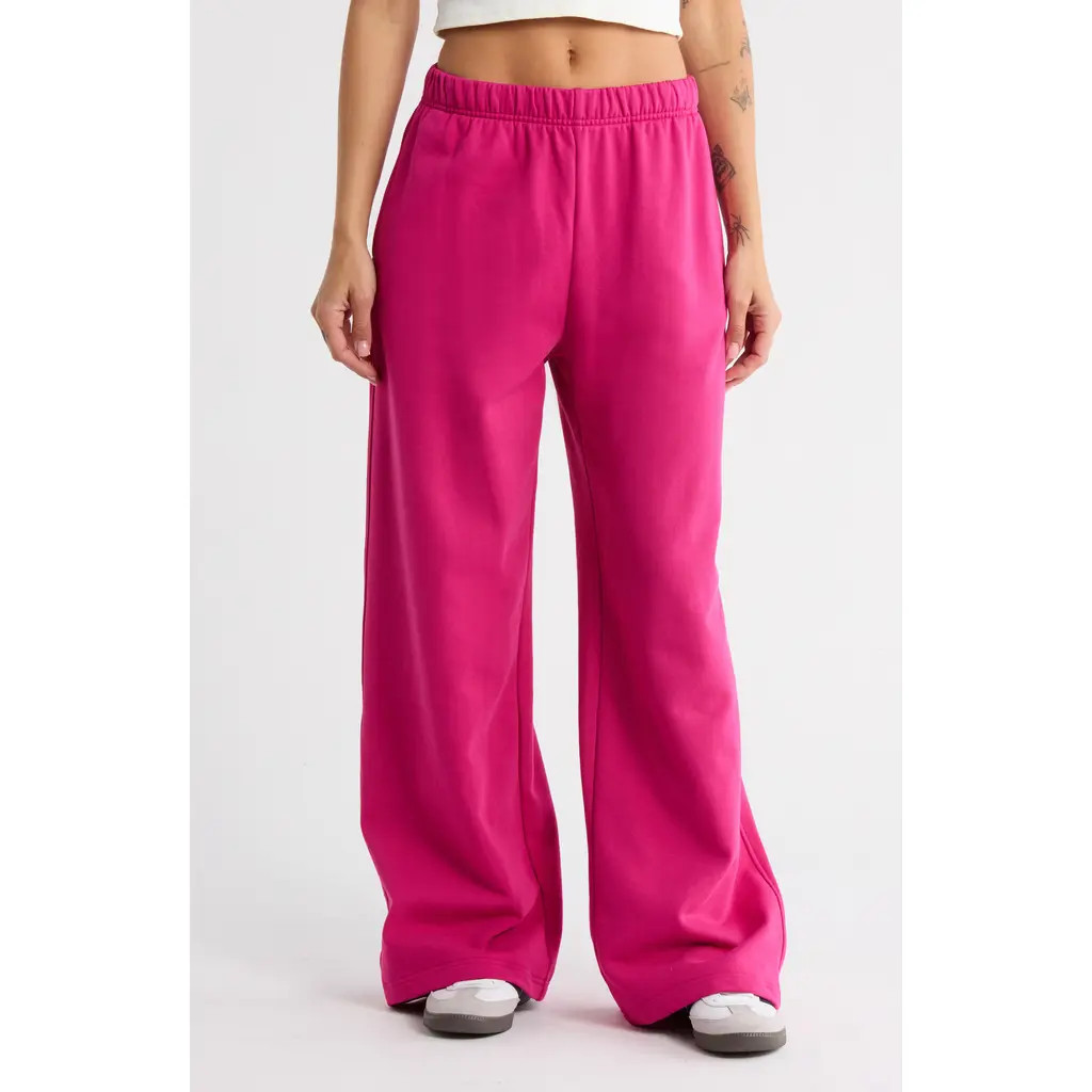 Good American Wide Leg Sweatpants in Fuschia002 at Nordstrom Rack, Size Large | Nordstrom Rack