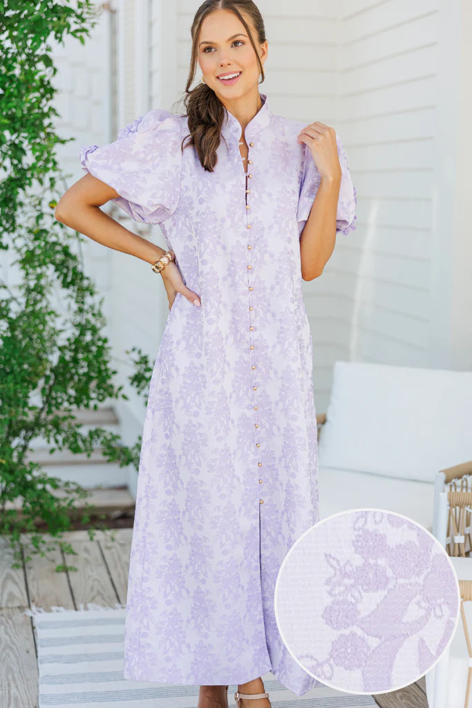 Listen To Me Lavender Purple Floral Midi Dress | The Mint Julep Boutique