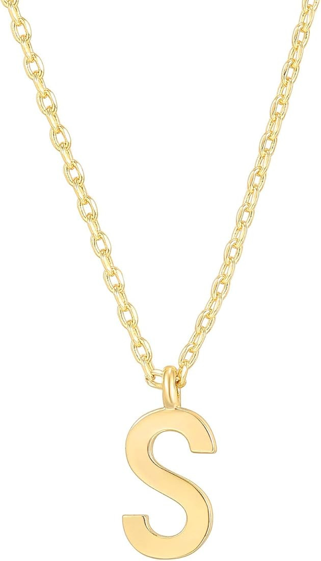PAVOI 14K Gold Plated Initial Necklace | Letter Necklaces for Women | Amazon (US)