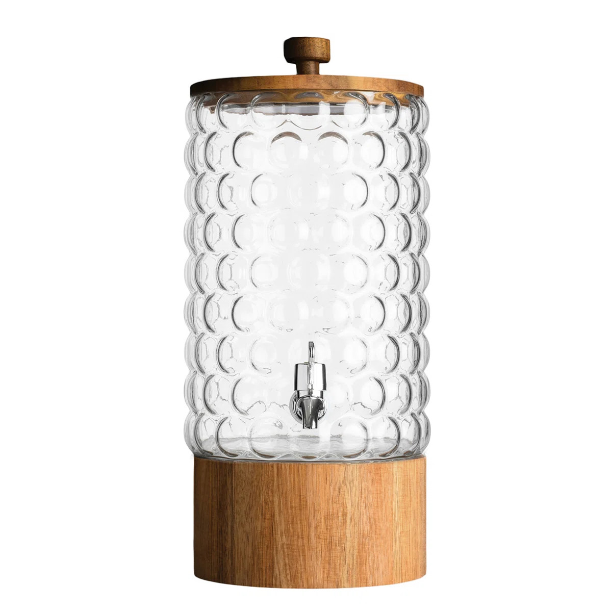 Palermo Beverage Dispenser With Wooden Lid & Base 2 Gal | Wayfair North America