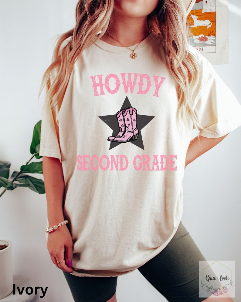 Howdy Second Grade Teacher Comfort Colors® Shirt, 2nd Grade Teacher Tee, Matching Back to School... | Etsy (US)