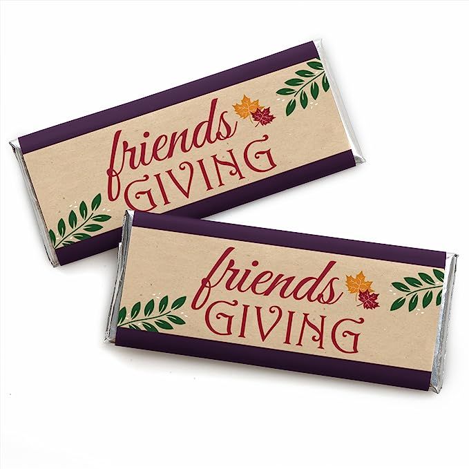 Big Dot of Happiness Friends Thanksgiving Feast - Candy Bar Wrapper Friendsgiving Party Favors - ... | Amazon (US)