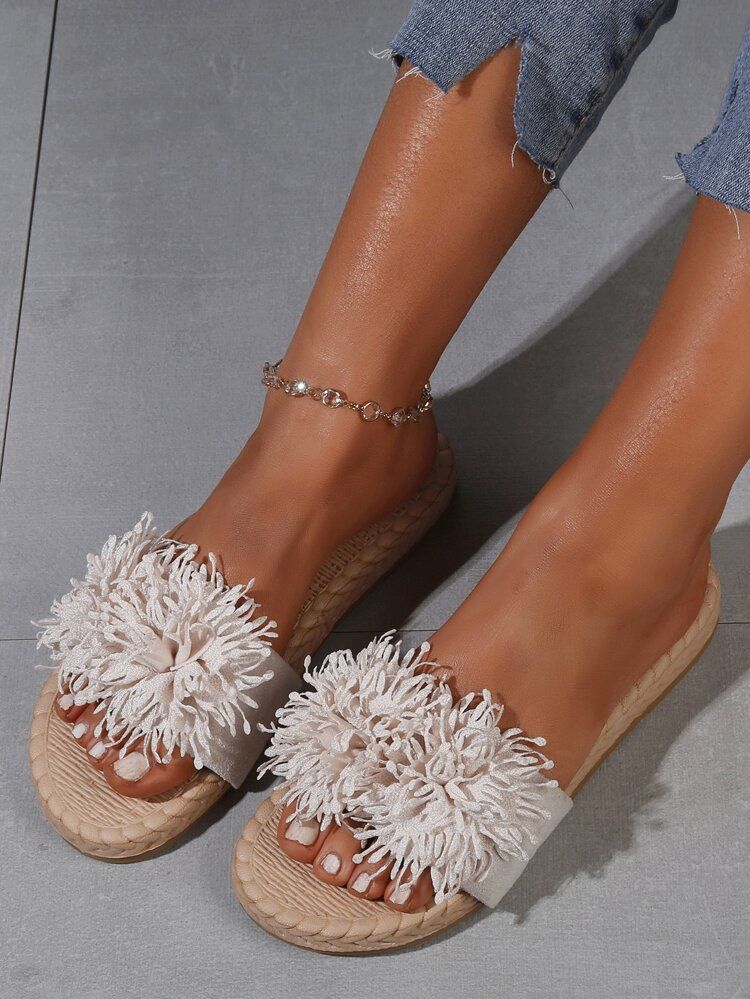 Floral Decor Slide Sandals | SHEIN