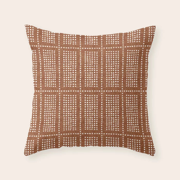 dotty boho geometric - ginger Throw Pillow | Society6
