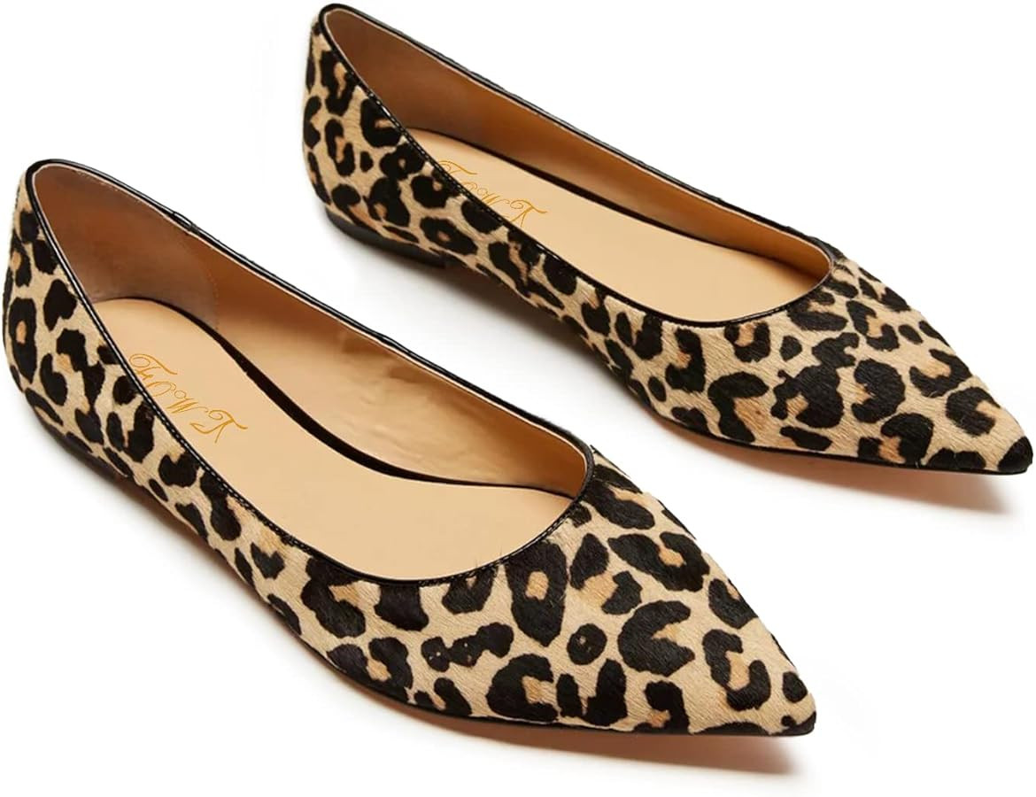 FOWT Women Comfortable Slip On Pointed Toe Flat Heel Pumps Flats Daily Office Party Dress Unisex ... | Amazon (US)