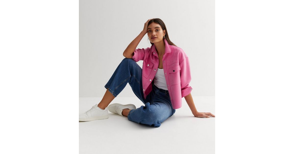 Deep Pink Suedette Crop Shacket
						
						Add to Saved Items
						Remove from Saved Items | New Look (UK)