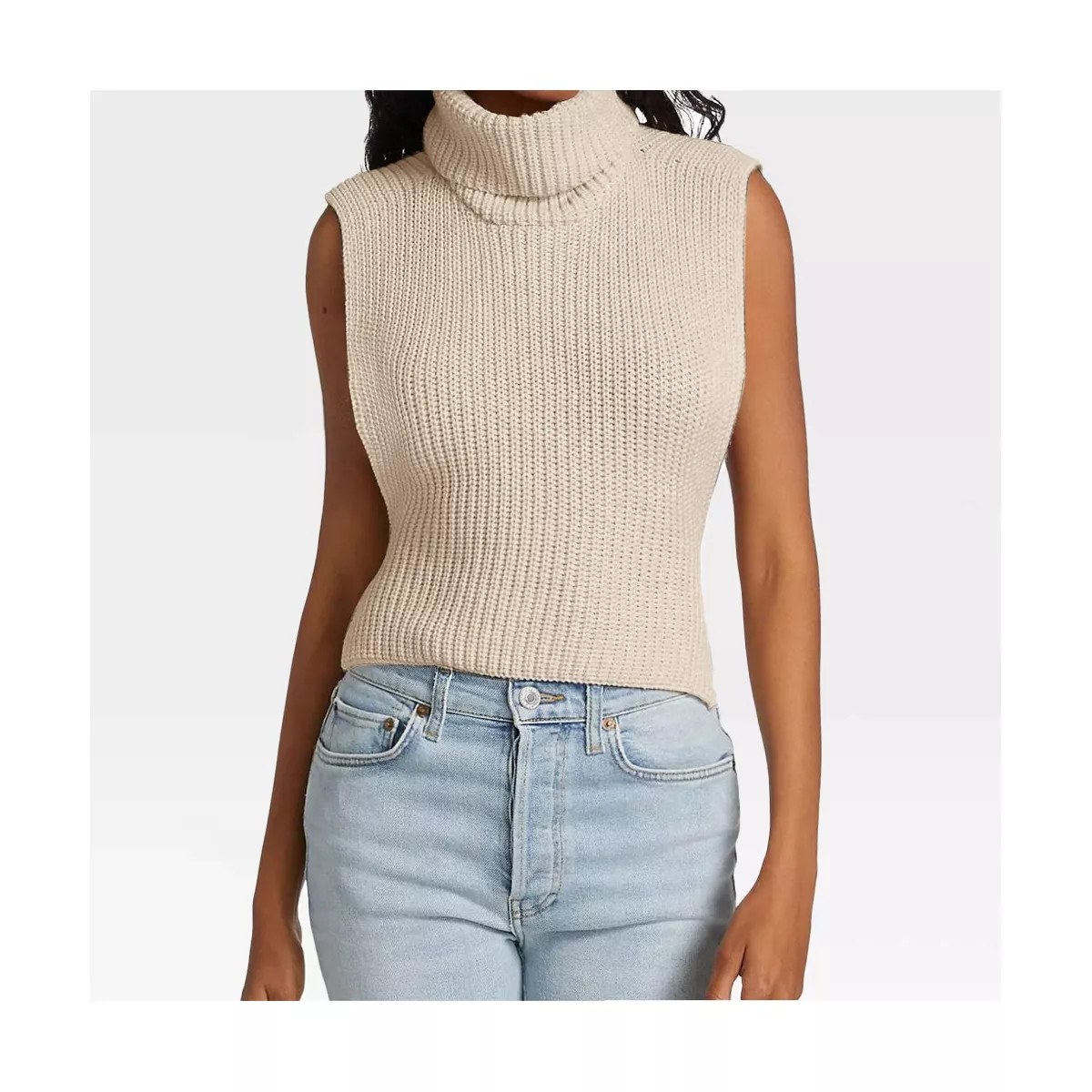 Womens Sleeveless Pullover Sweater Turtleneck Sweater Knt Tank Tops | Target