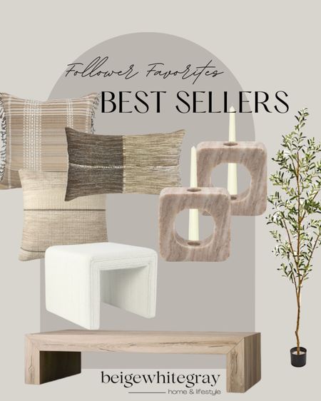 This weeks best sellers!! My Walmart throw pillows are just a must have a this point for spring with the neutral colors! And the dupes to my square ottomans are also a best seller!! You guys love my coffee table and the taper candle holders are back in stock so run they won’t last long! And my olive tree is also on sale and I actually purchased another! 

#LTKhome #LTKFind #LTKstyletip
