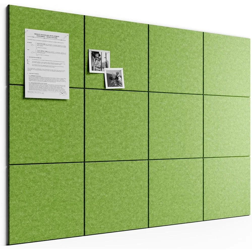 JES ENTERPRISES Felt Wall Tiles Cork Board Alternative – 12 Pack Bulletin Board Set With Adhesive Tabs And Pushpins For Office Decor (kelly Green) | Wayfair | Wayfair North America