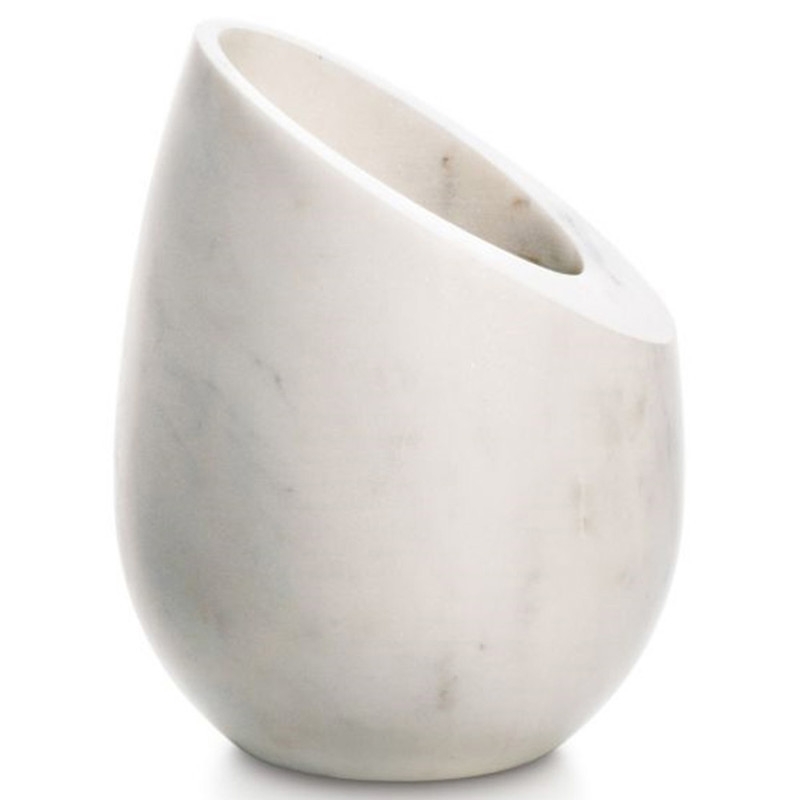 Simon Pearce Modern White Marble Wine Chiller | Kathy Kuo Home