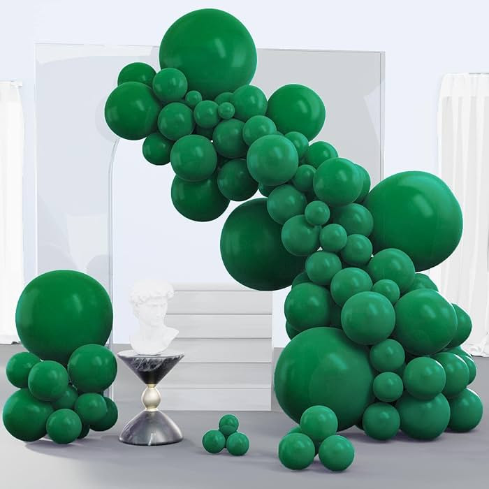 PartyWoo Dark Green Balloons 140 pcs Different Sizes of 18 12 10 5 Inch Hunter Emerald Forest Gre... | Amazon (US)