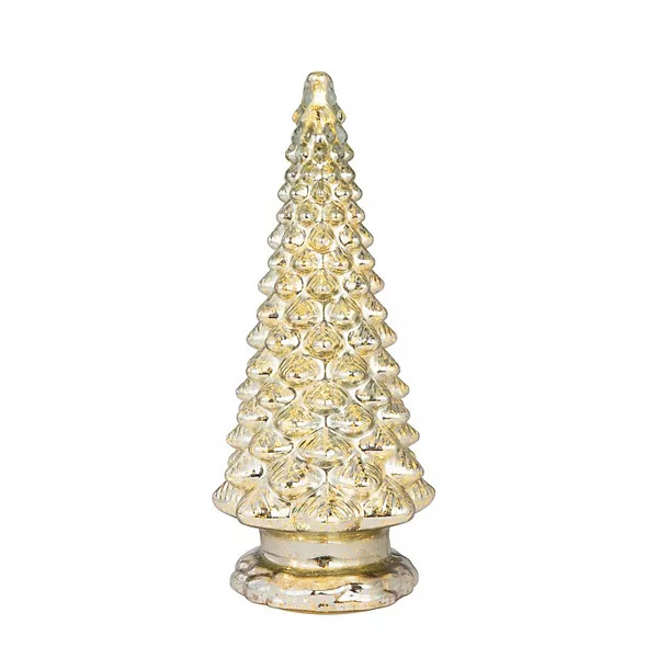 LumaBase Battery Operated Silver Finish Mercury Glass Trees Table Decor 3-piece Set | Kohl's