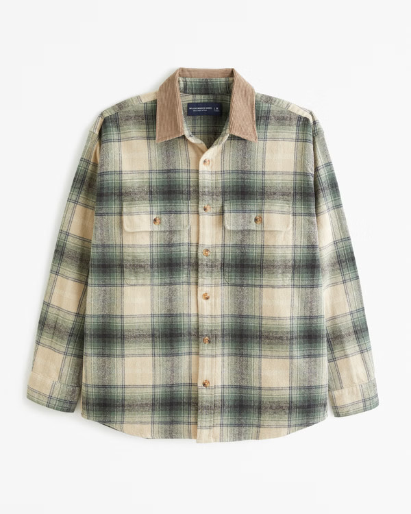 Men's 90s Oversized Flannel | Men's Tops | Abercrombie.com | Abercrombie & Fitch (US)