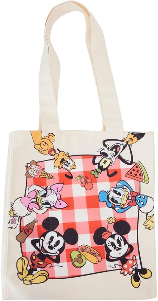Loungefly Tote Bags Disney Mickey And Friends Picnic Canvas Tote Bag, Other/Mixed, One Size, Othe... | Amazon (US)