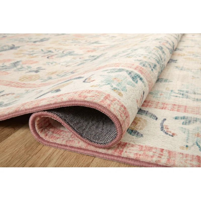 Rifle Paper Co. x Loloi Eden Mughal Rose Blush Rug feat. CloudPile | Wayfair North America
