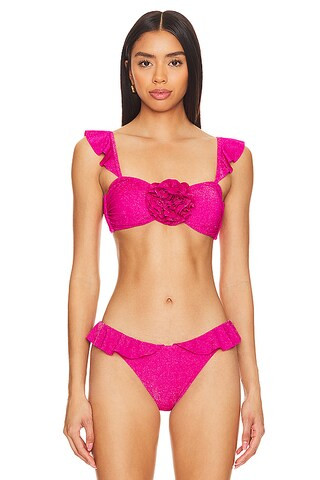 BEACH RIOT Poppy Bikini Top in Fuchsia Peony from Revolve.com | Revolve Clothing (Global)