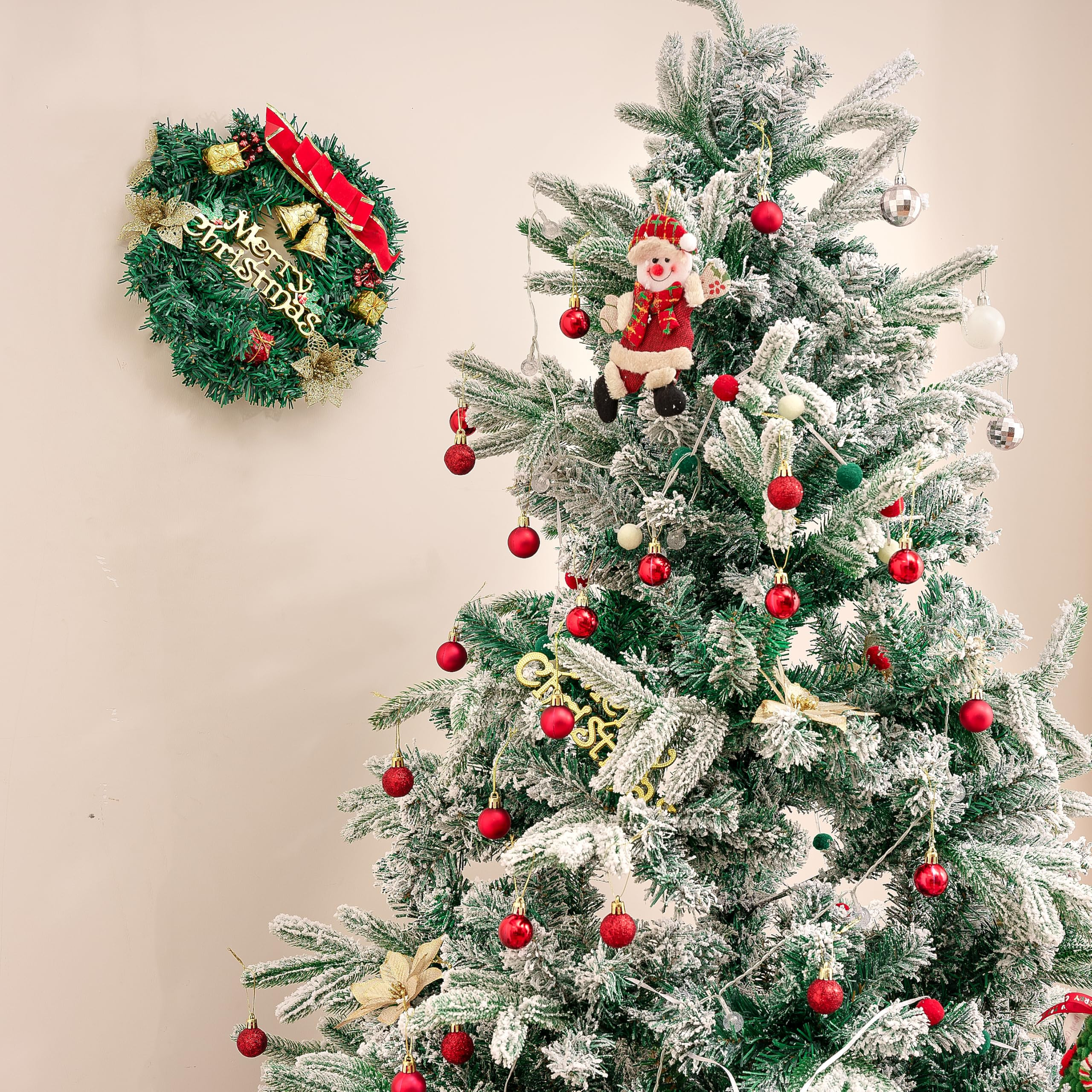 24pcs Shatterproof Christmas Balls Ornaments 1.2inch Red Hanging Balls for Xmas Tree Decor 3 Styl... | Amazon (US)