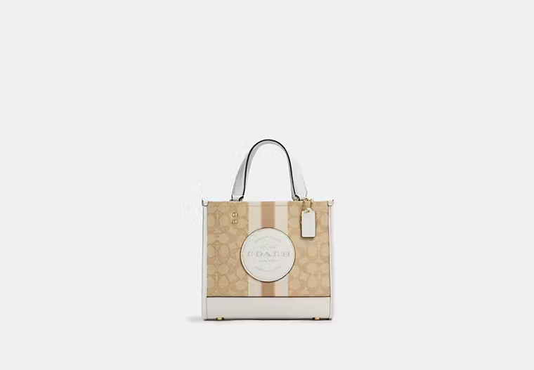 Dempsey Tote 22 In Signature Jacquard With Stripe And Coach Patch | Coach Outlet US