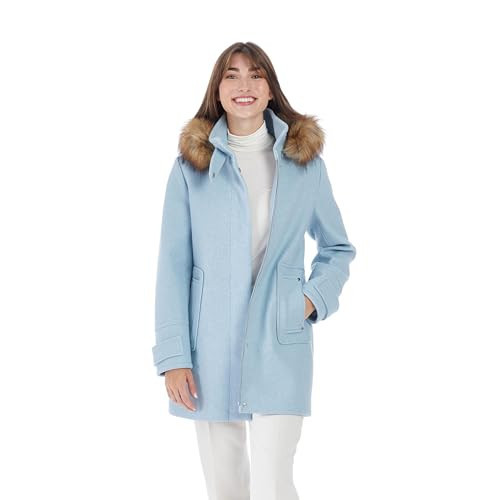 NINE WEST Women's 32-inch mid-Length Faux Wool Coat, Blue Ice | Amazon (US)