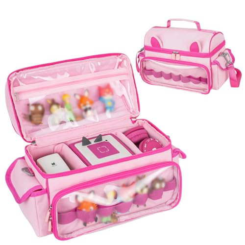 Jaffzora Carrying Case Compatible with Toniebox Starter Set,Cute Storage Bag for Tonies Figures Characters,Tonies Headphones & Accessories, Pink(Bag Only) | Amazon (US)