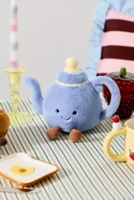 Jellycat Teapot - Blue 20cm x 17cm x 13cm at Urban Outfitters | Urban Outfitters UK