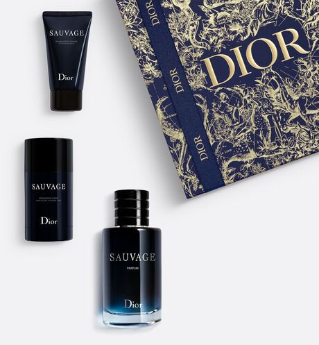 Sauvage 3 pc Gift Set: Parfum, After-Shave Balm, Deodorant | DIOR | Dior Couture