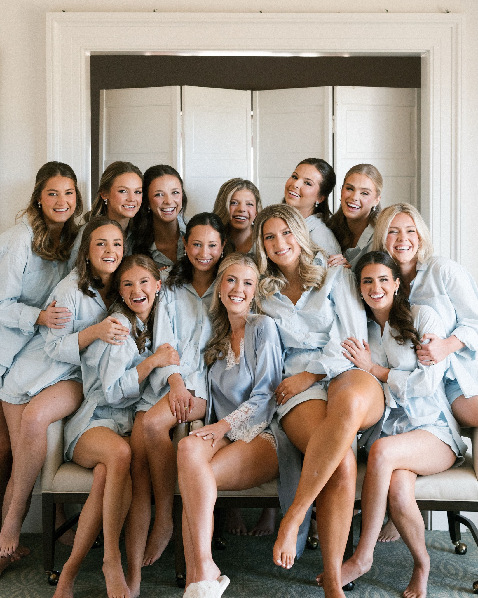 Bridesmaid getting ready pajamas! Runs large!

#LTKgrwm #LTKWedding