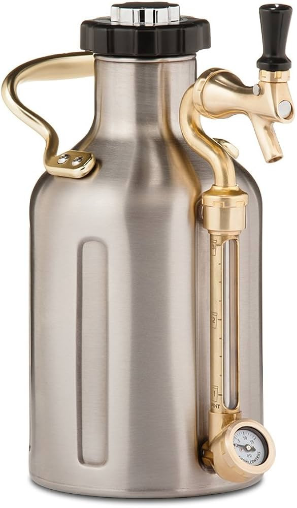 GrowlerWerks uKeg Carbonated Growler-Great Gift for Beer Lovers, 64 oz, Stainless Steel | Amazon (US)