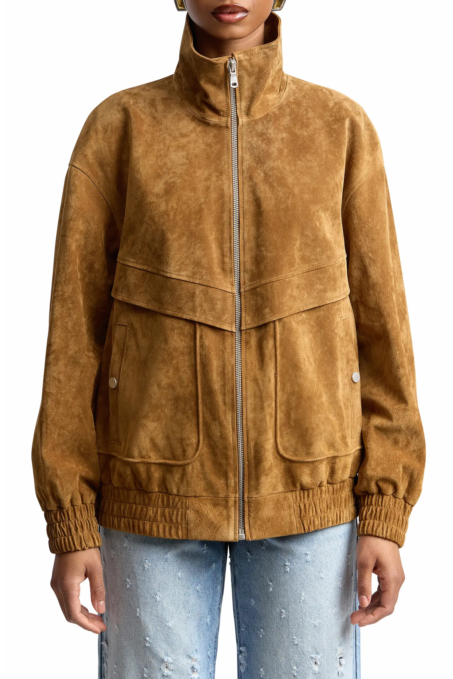 Oversize Suede Zip Jacket (Women) | Nordstrom | Nordstrom