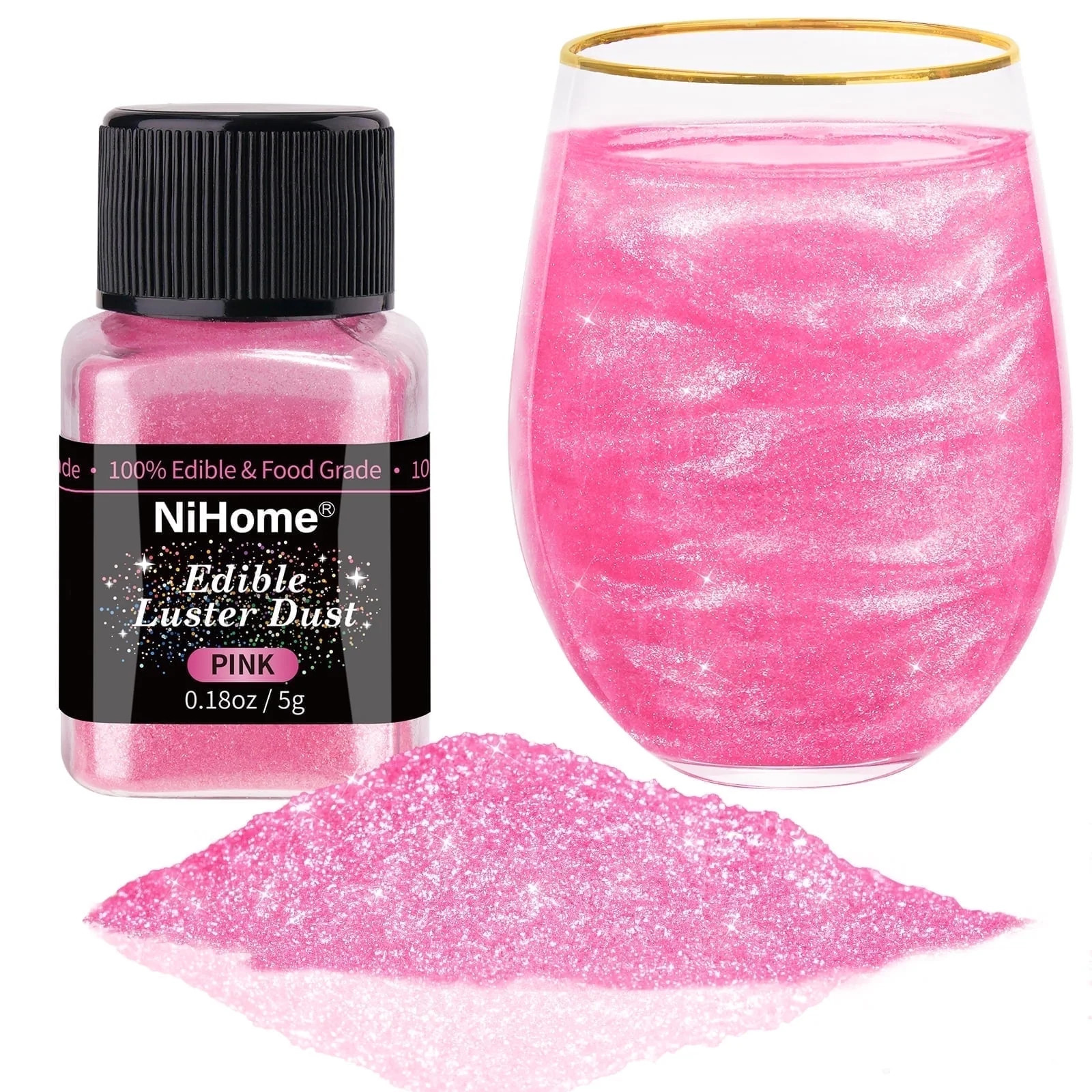 NiHome Edible Food-Grade Glimmer Powder Glitter Luster Dust Metallic Food Decorating Sprinkle Gli... | Walmart (US)