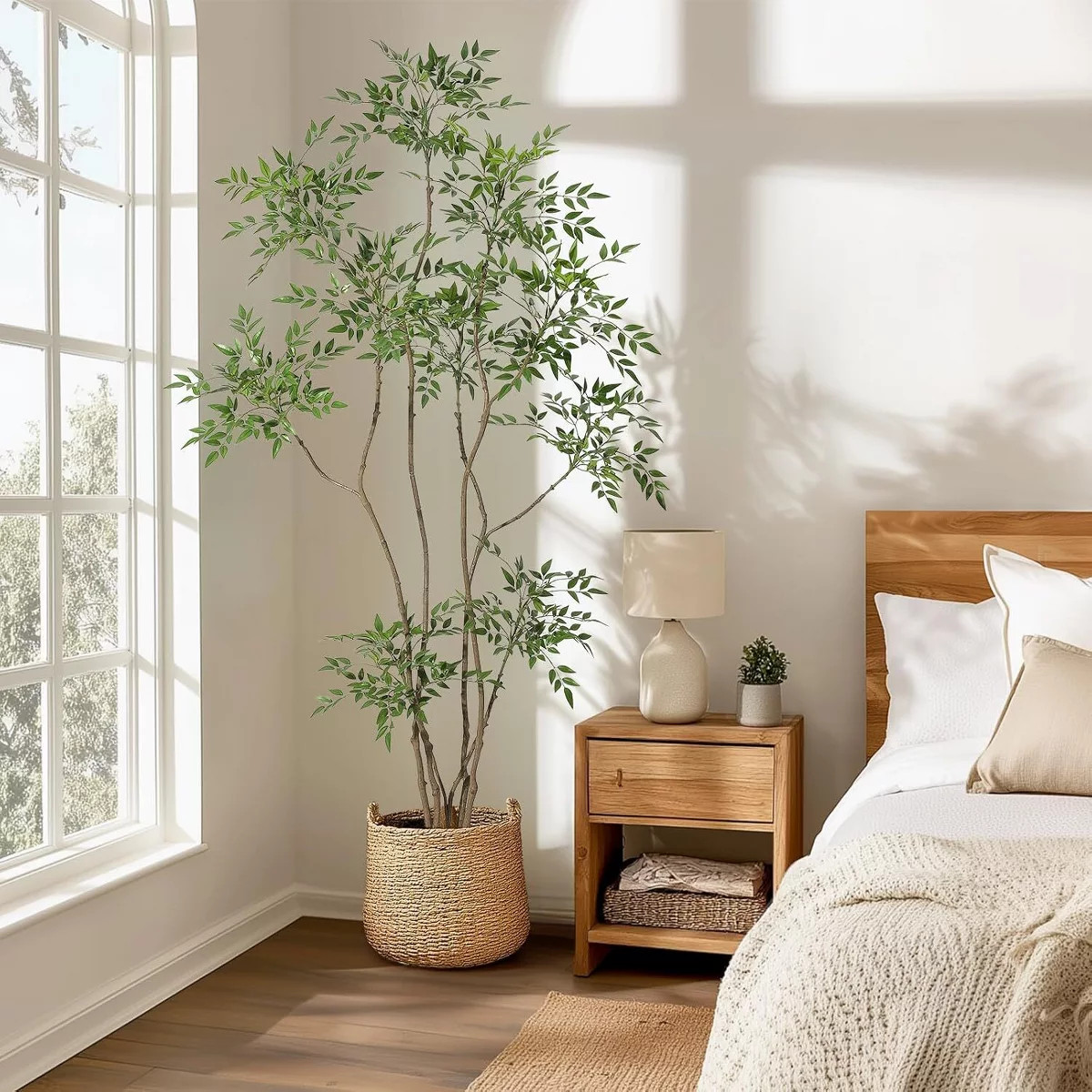 Garvee Artificial Plants Indoor,Faux Floor Plant in Pot, Nandina Artificial Tree with White Plant... | Target