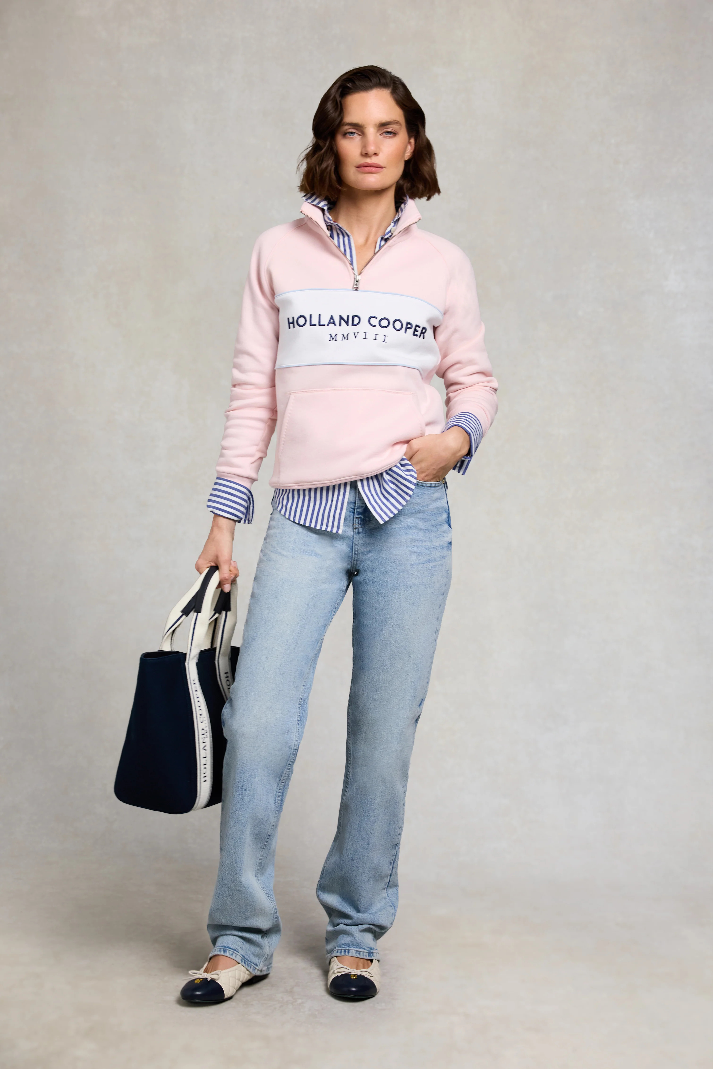 Sporting Heritage Zip Henley (Pink) | Holland Cooper