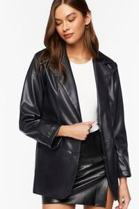 Notched Faux Leather Blazer | Forever 21 (US)