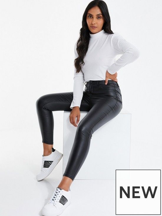 Quiz Petite Faux Leather Skinny Jeans | Very (UK)