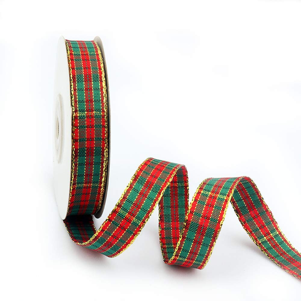 Christmas Gingham Ribbon, Traditional Tartan Ribbon, 100% Polyester Checkered Ribbon, Woven Edge ... | Amazon (US)